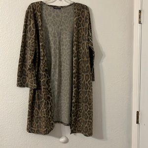 Heimish USA Cheetah Leopard Print Cardigan Size 2X